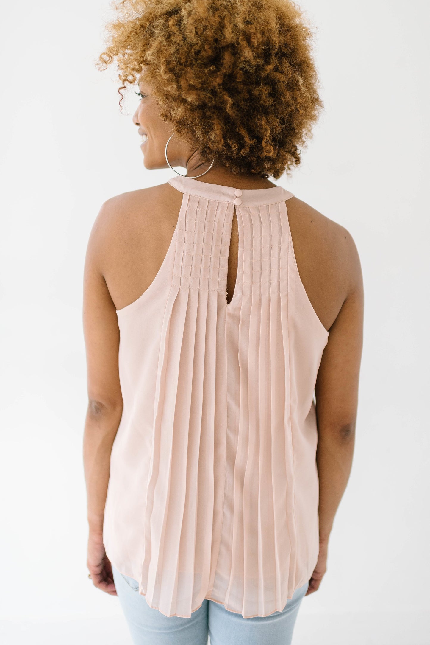 Pleated Halter In Blush