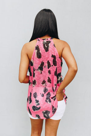 Pretty In Pink Leopard Print Halter