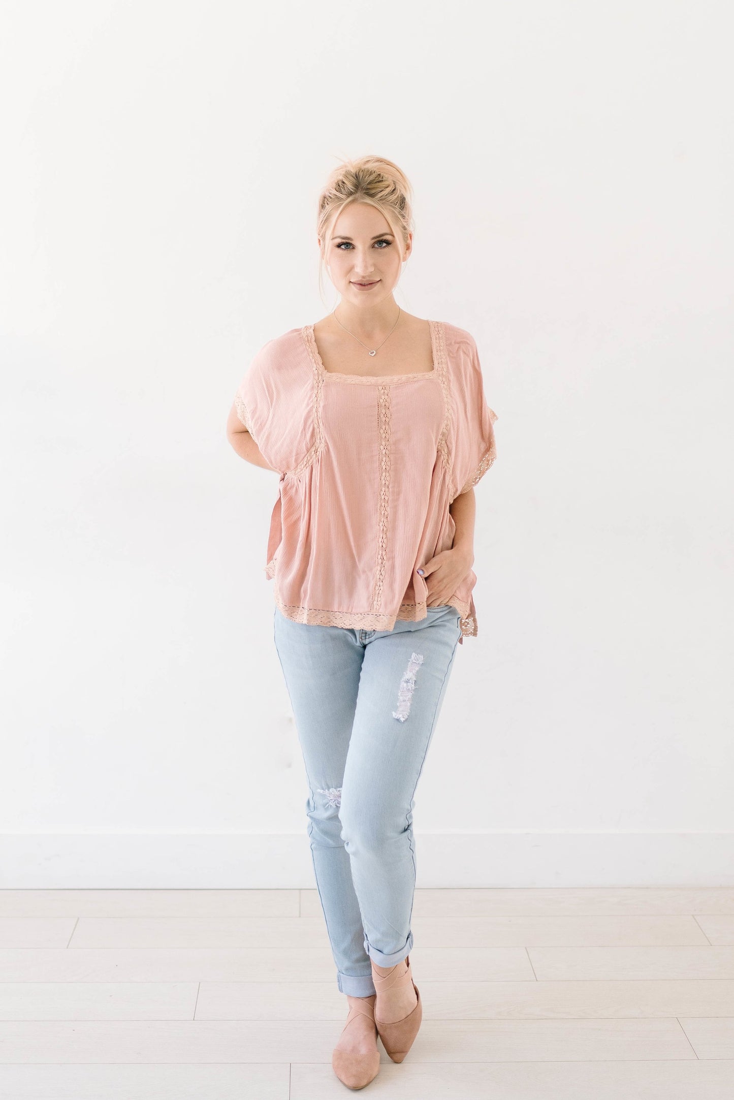 Pretty in Pink Peasant Top