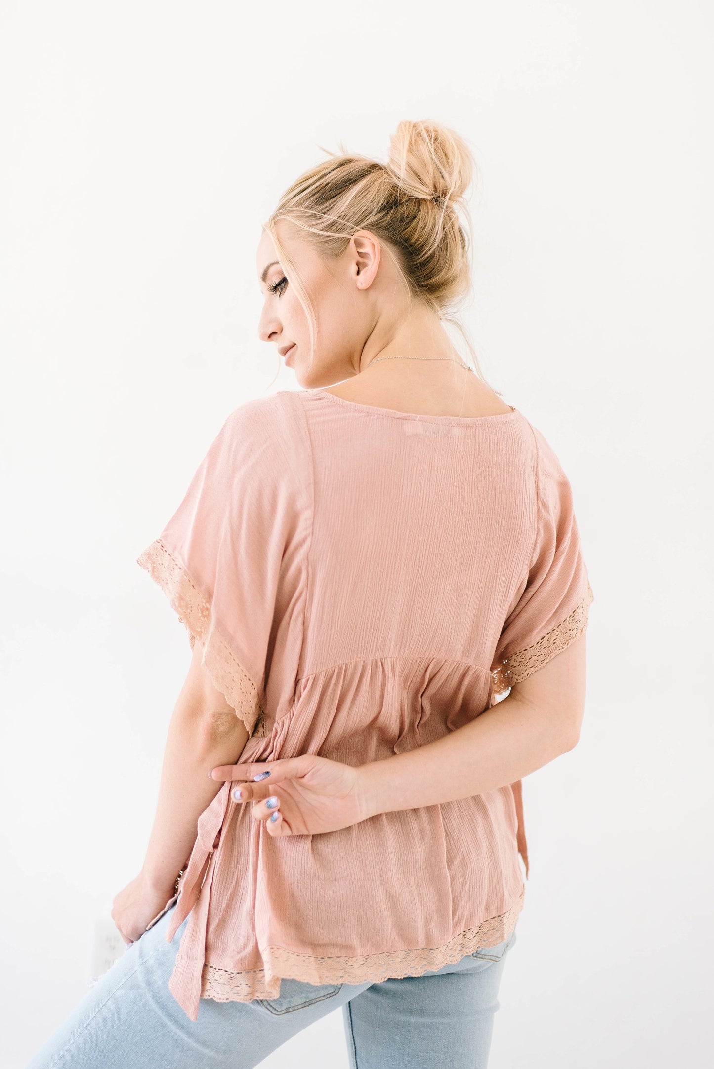 Pretty in Pink Peasant Top