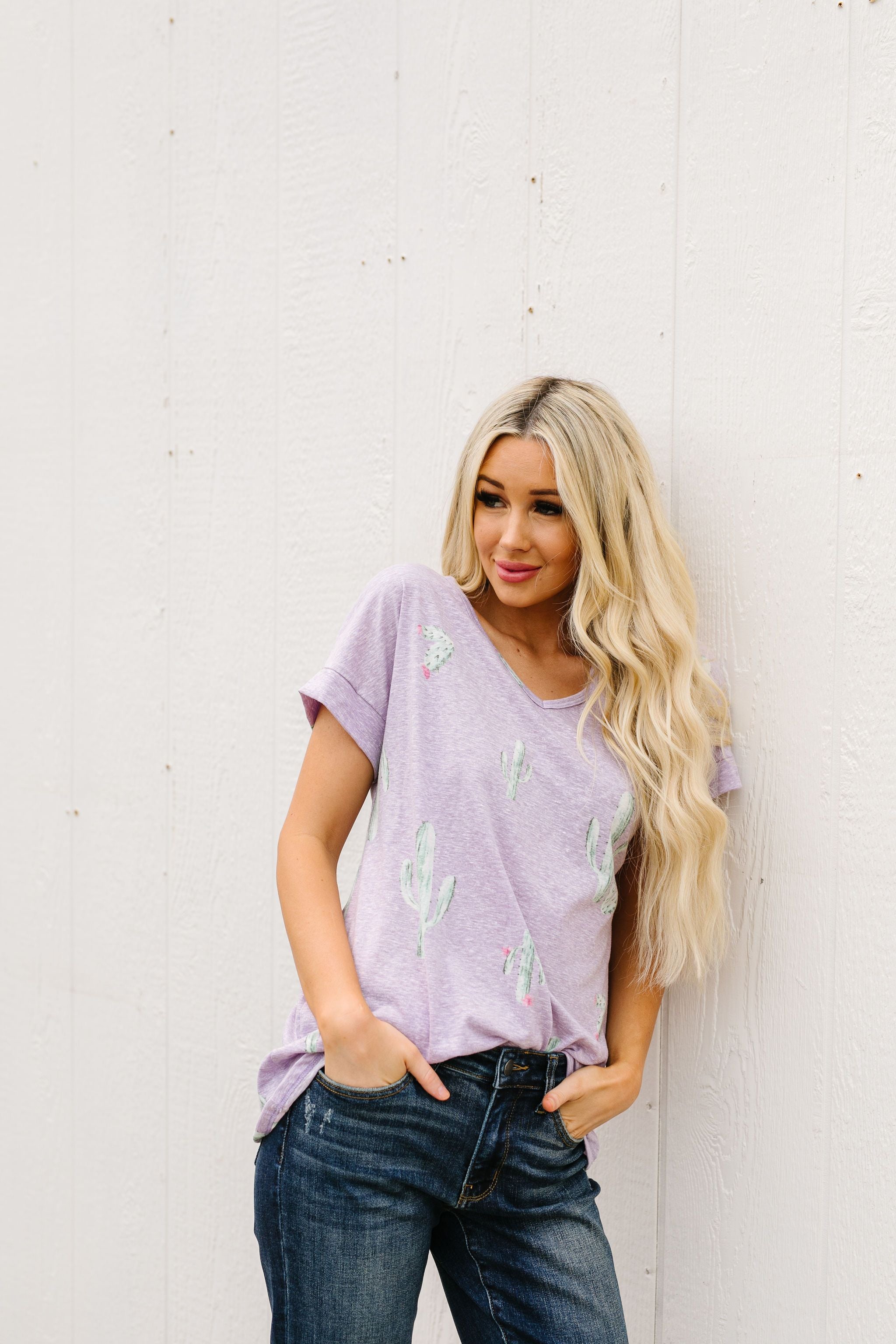 Prickly Business Top In Lavender