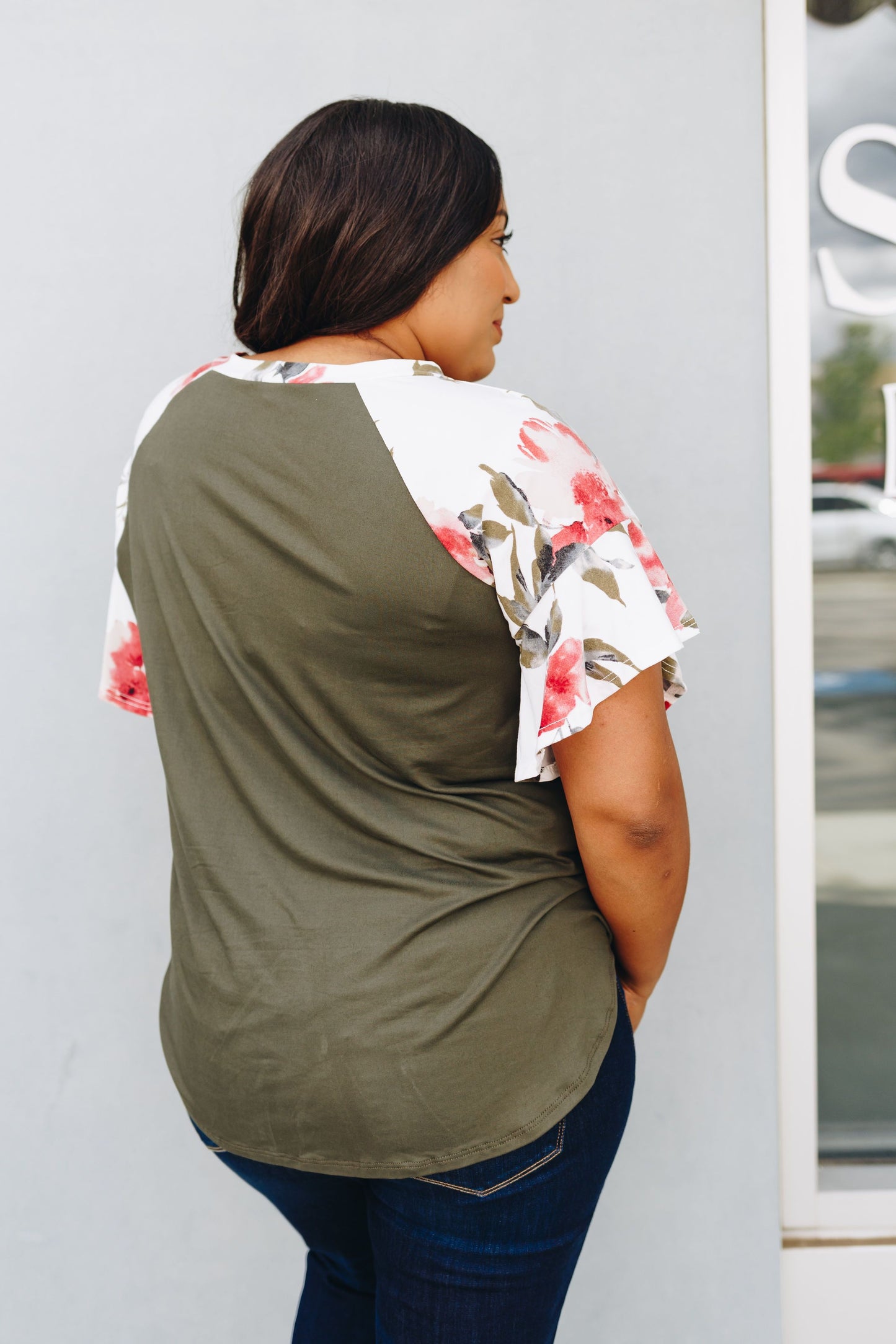 Raglan Floral Sleeved Tee