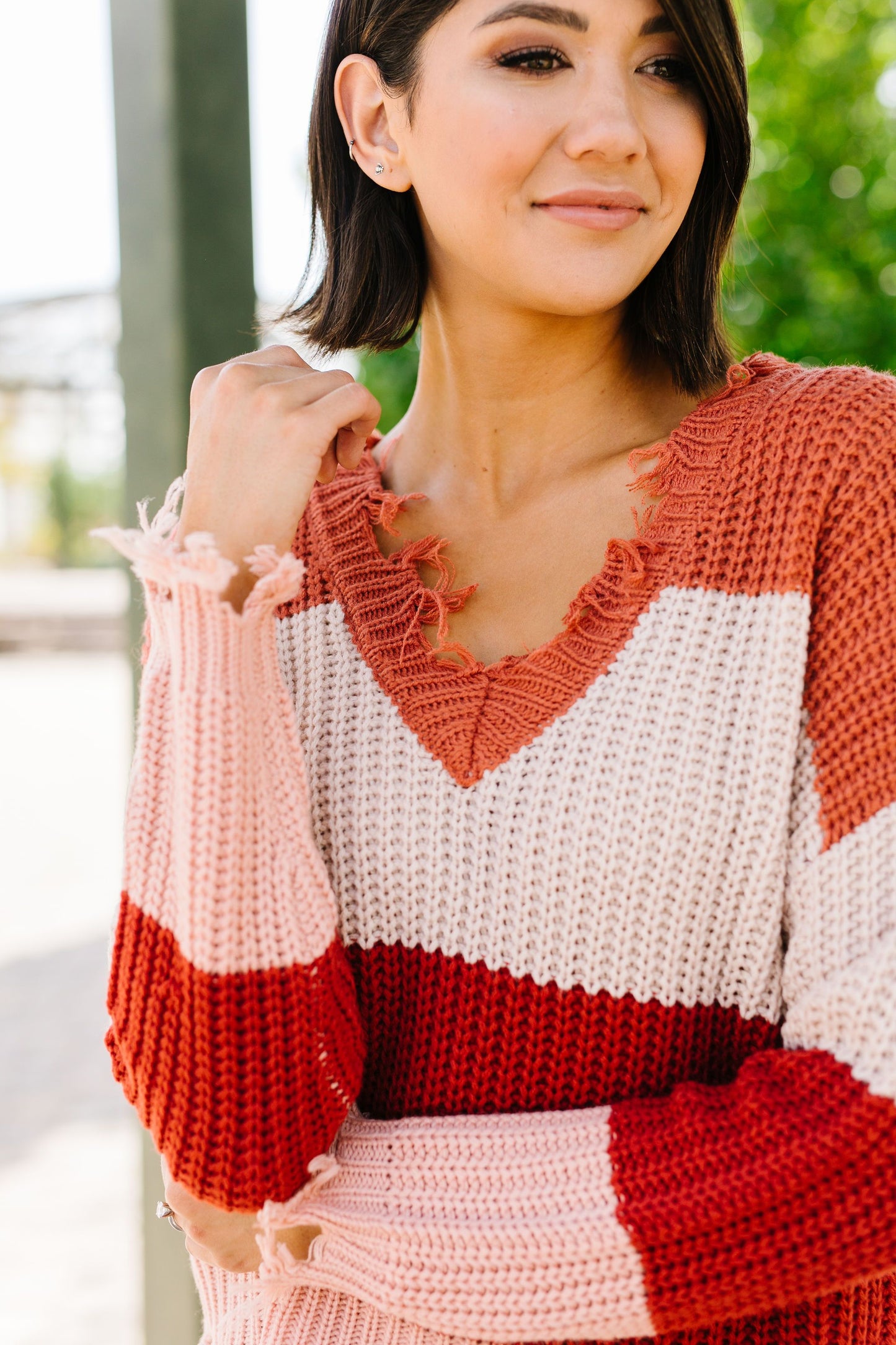 Rags To Riches Color Block Sweater
