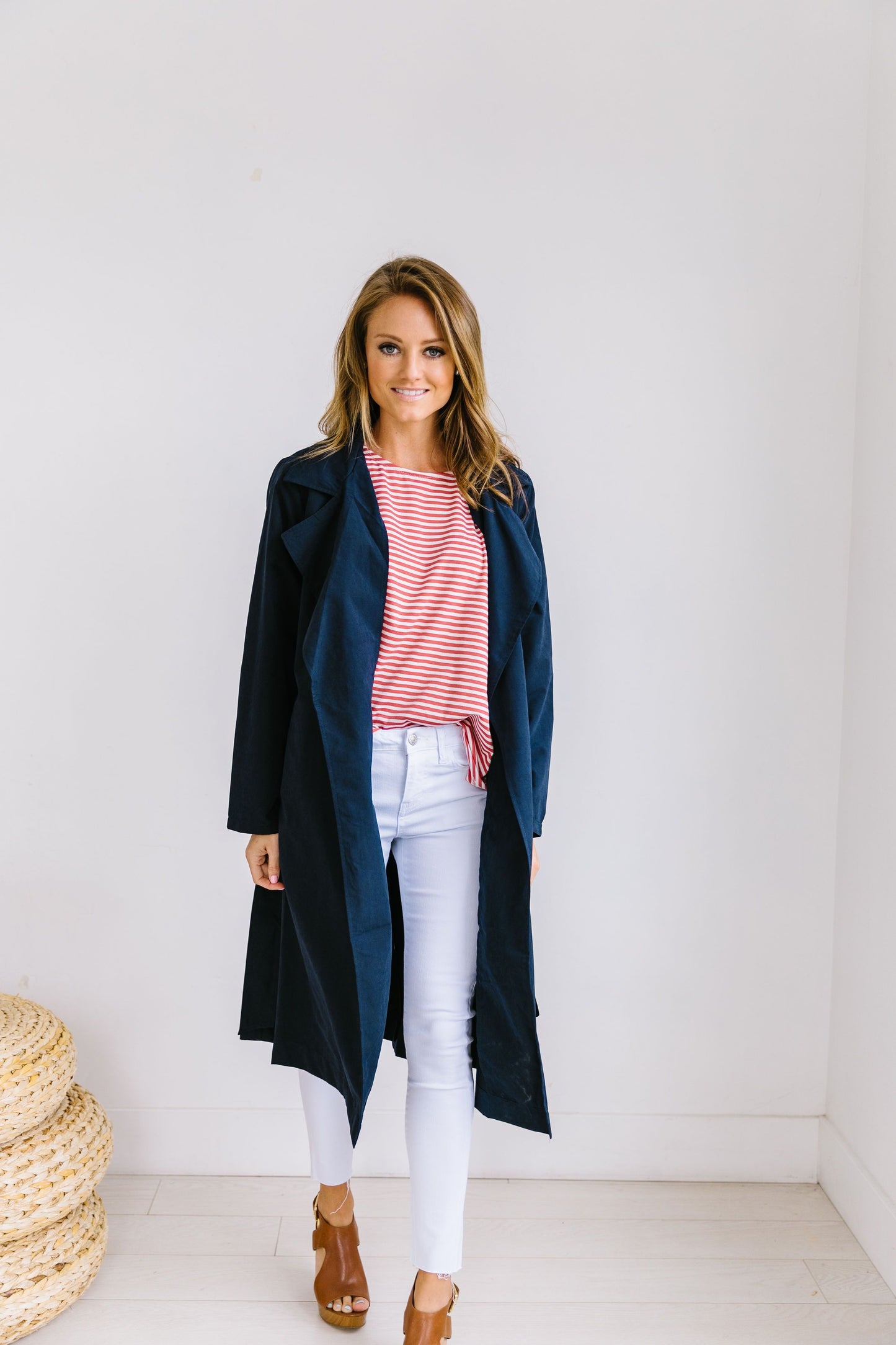 Rainy Day Trench Coat In Navy - ALL SALES FINAL