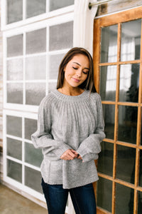 Ray Of Happiness Sweater In Heather Gray - ALL SALES FINAL