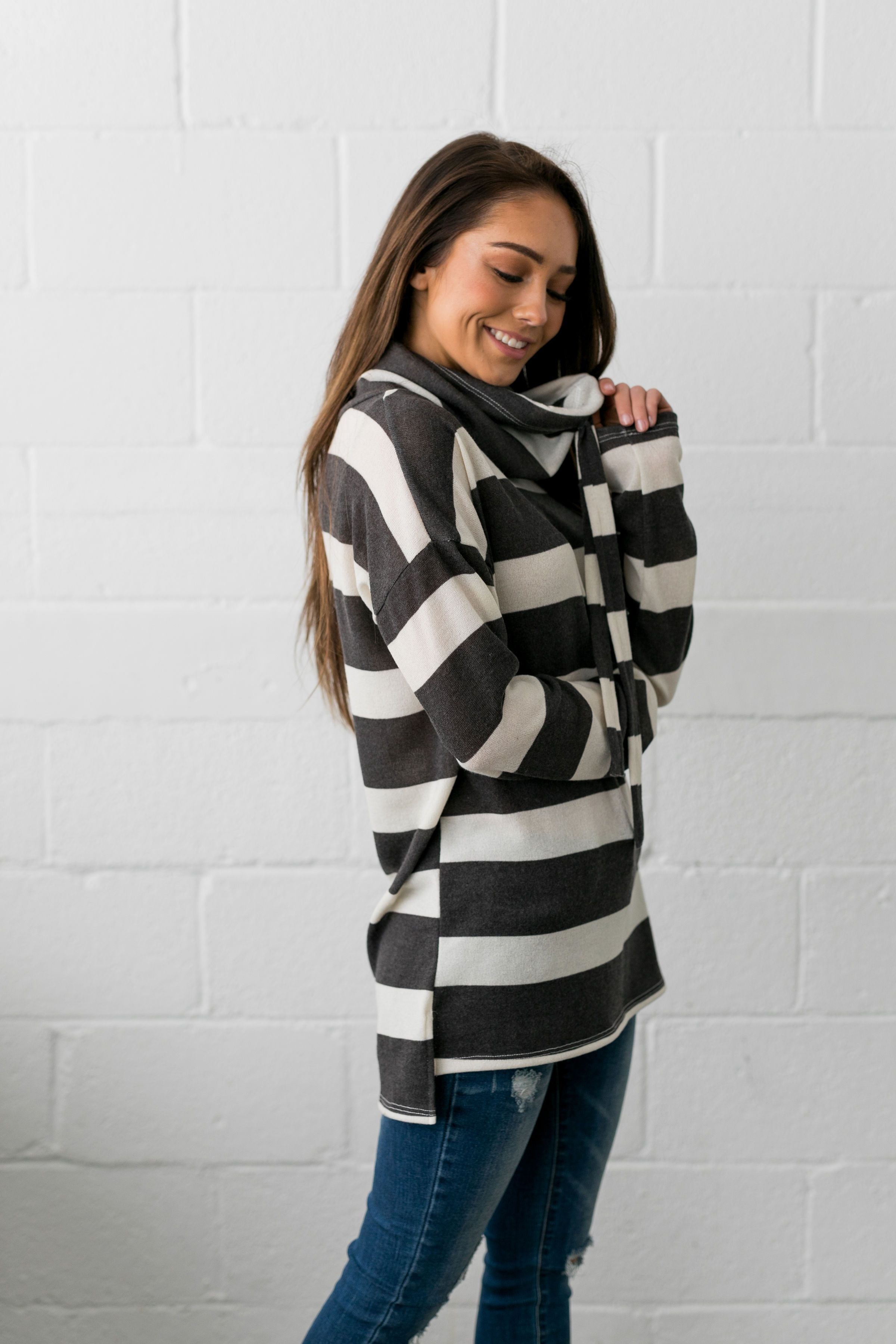 Read Between The Lines Cowl Neck - ALL SALES FINAL
