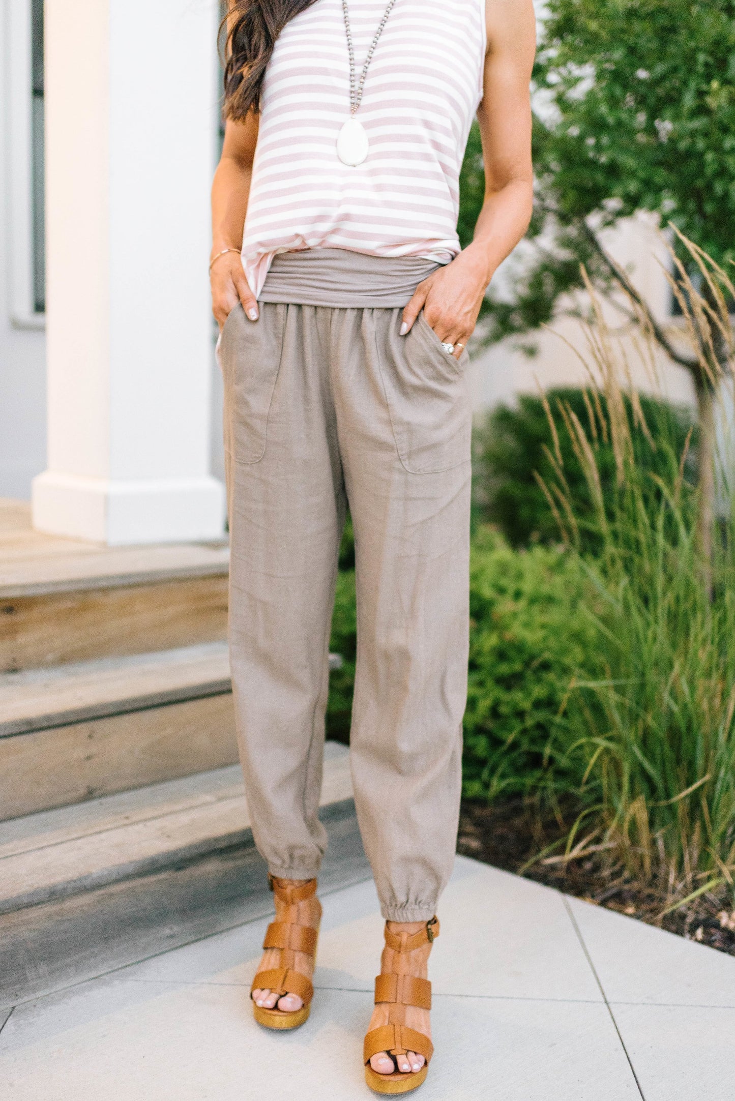 Relaxed Mocha Linen Pants