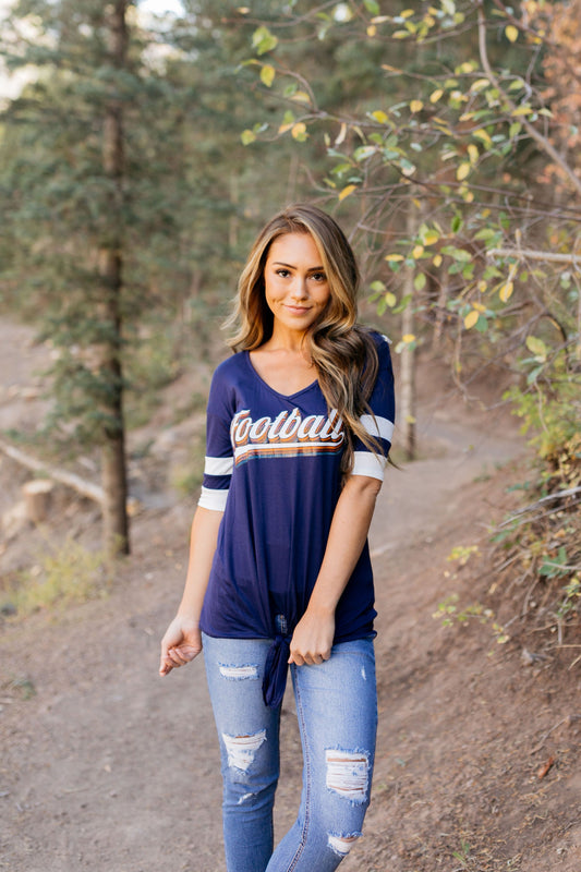 Retro Football In Navy - ALL SALES FINAL