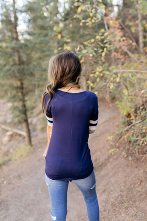 Retro Football In Navy - ALL SALES FINAL