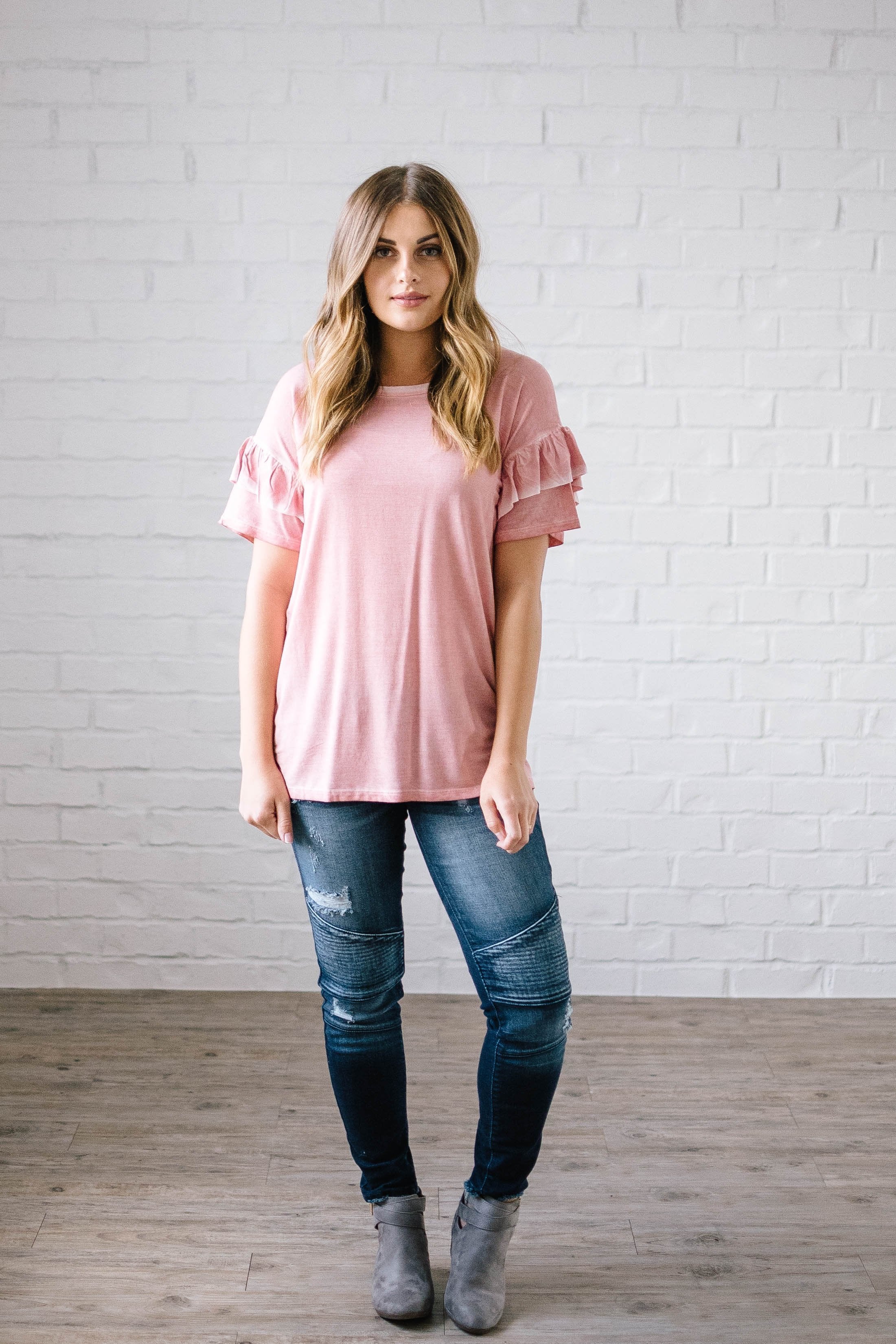 Reve Ruffle Top in Pink