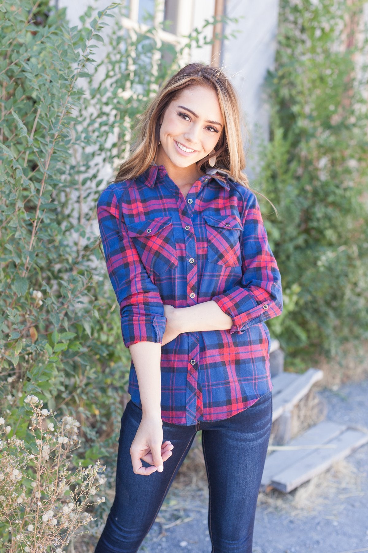 Robin Hood Flannel Button-Down In Navy