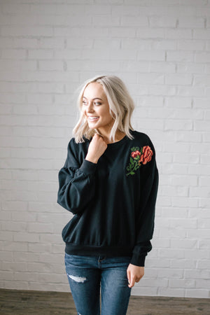 Rock And Roses Top in Black
