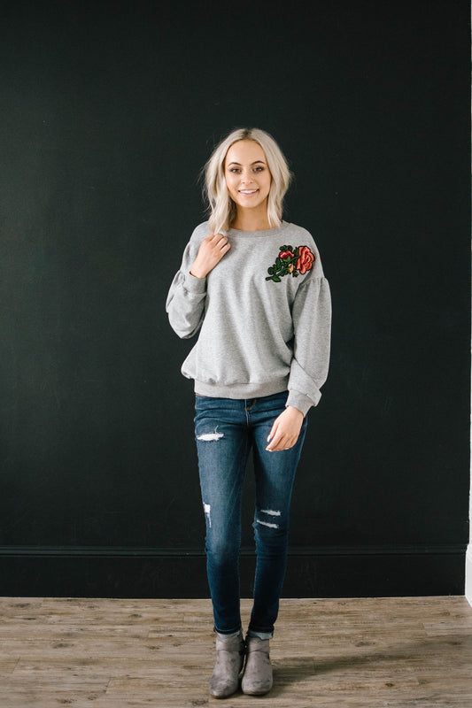Rock And Roses Top in Gray