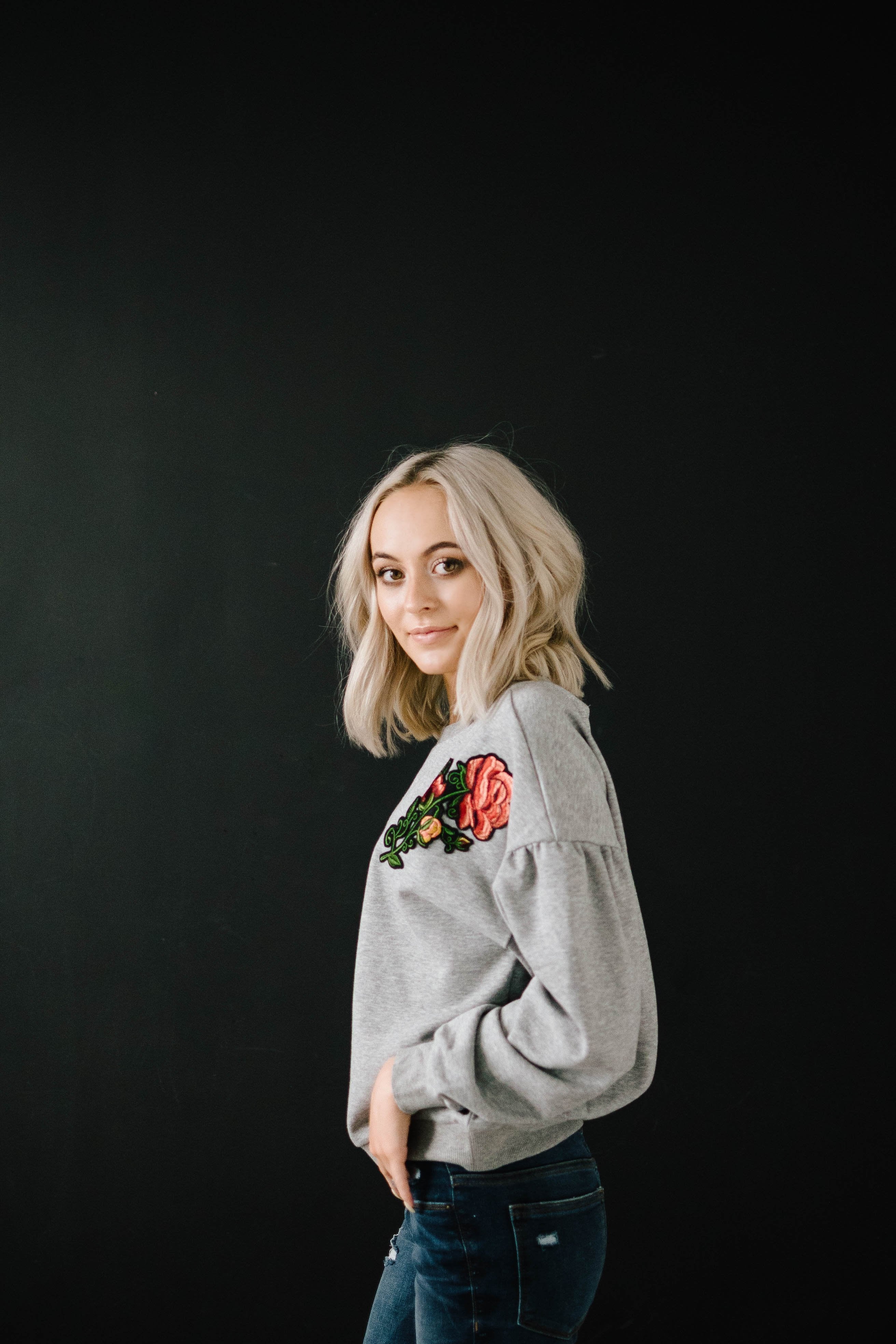 Rock And Roses Top in Gray