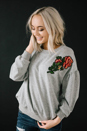 Rock And Roses Top in Gray
