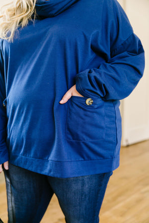 Safe & Sound Cowl Neck In Blue