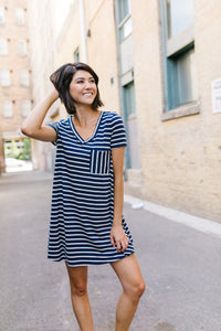 Sassy Striped T-Shirt Dress