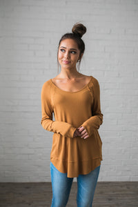 Seams Splendid Top In Camel - ALL SALES FINAL