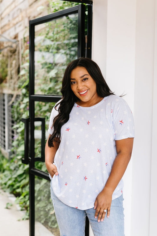 Seeing Stars Light Blue Top