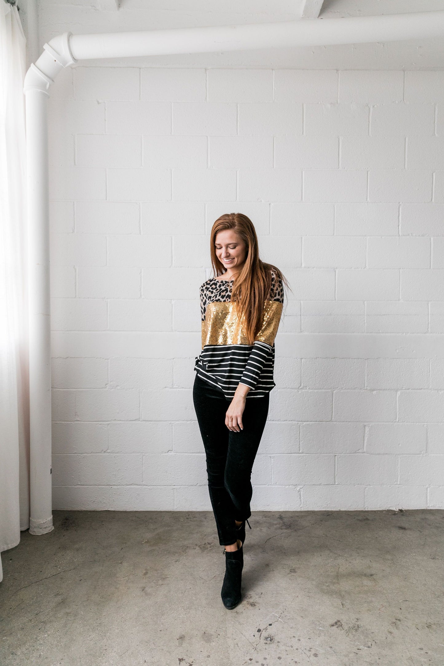 Sequins Spots + Stripes Top