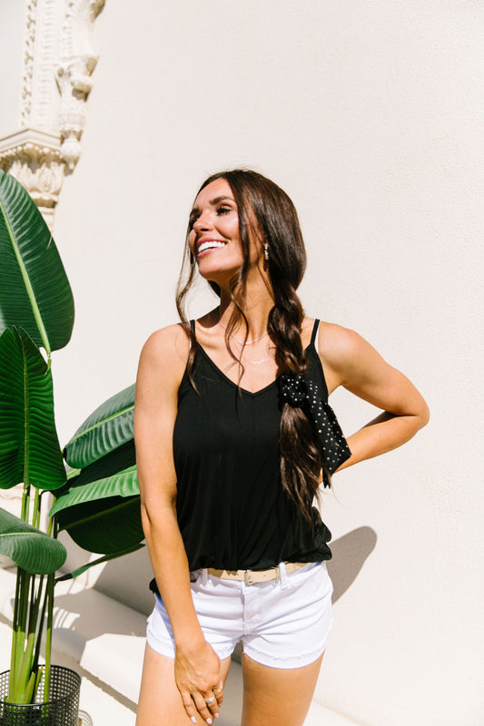 Simply Twisted Tank In Black