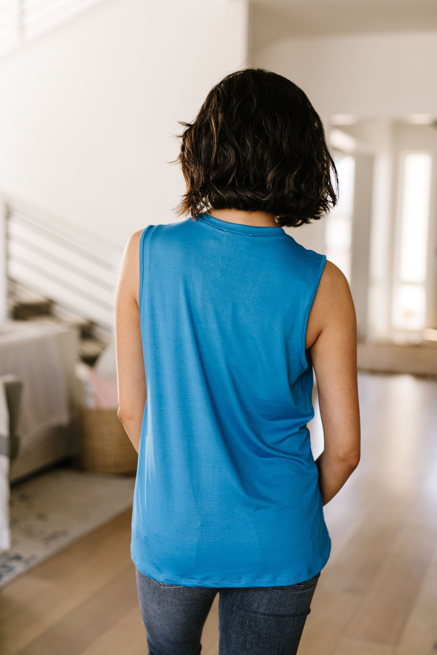Split Second Top In Cornflower