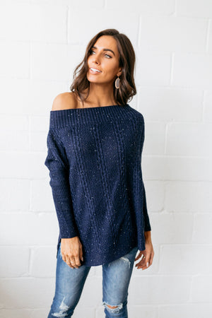 Starry Starry Night Off The Shoulder Sweater