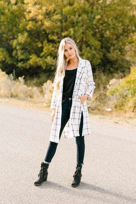 Stay On The Grid Chic Plaid Jacket - ALL SALES FINAL