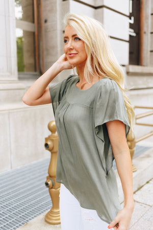 Summer Breeze Blouse In Sage