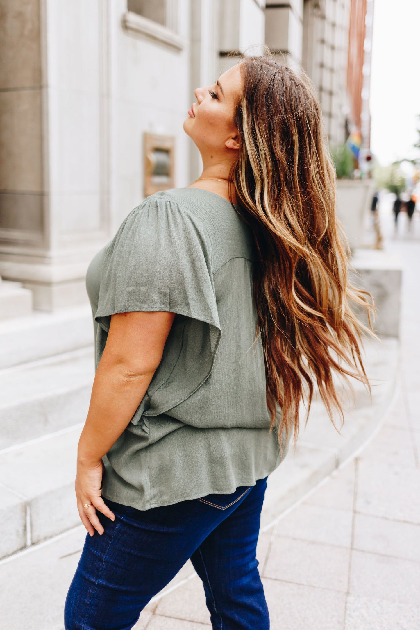 Summer Breeze Blouse In Sage