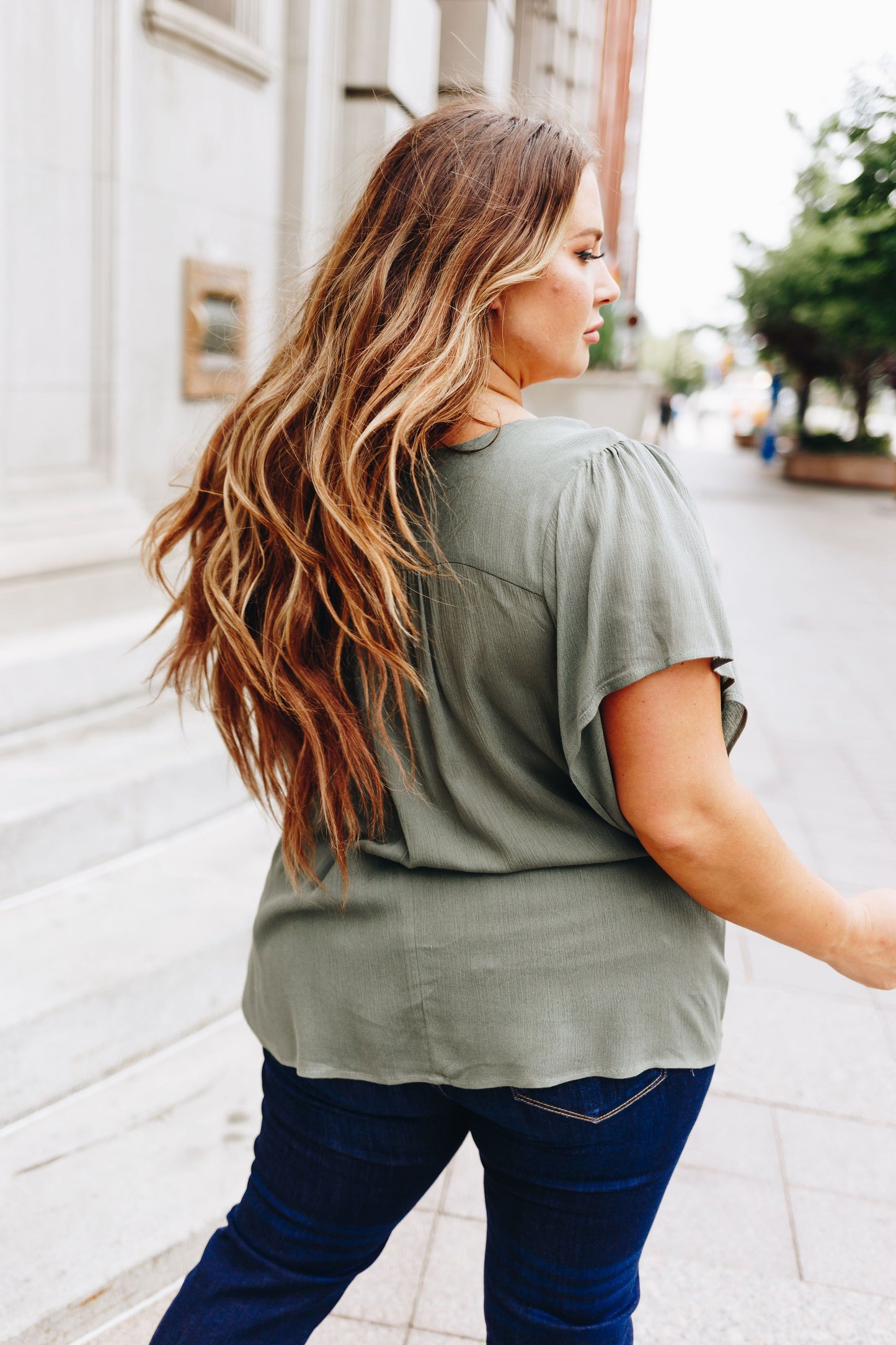 Summer Breeze Blouse In Sage