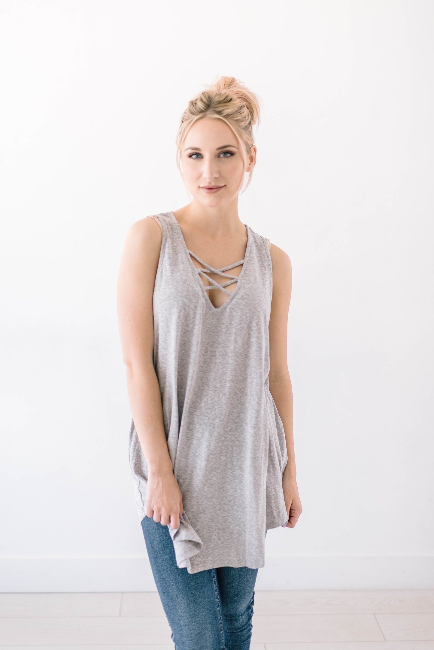 Sun's Out Tank In Gray