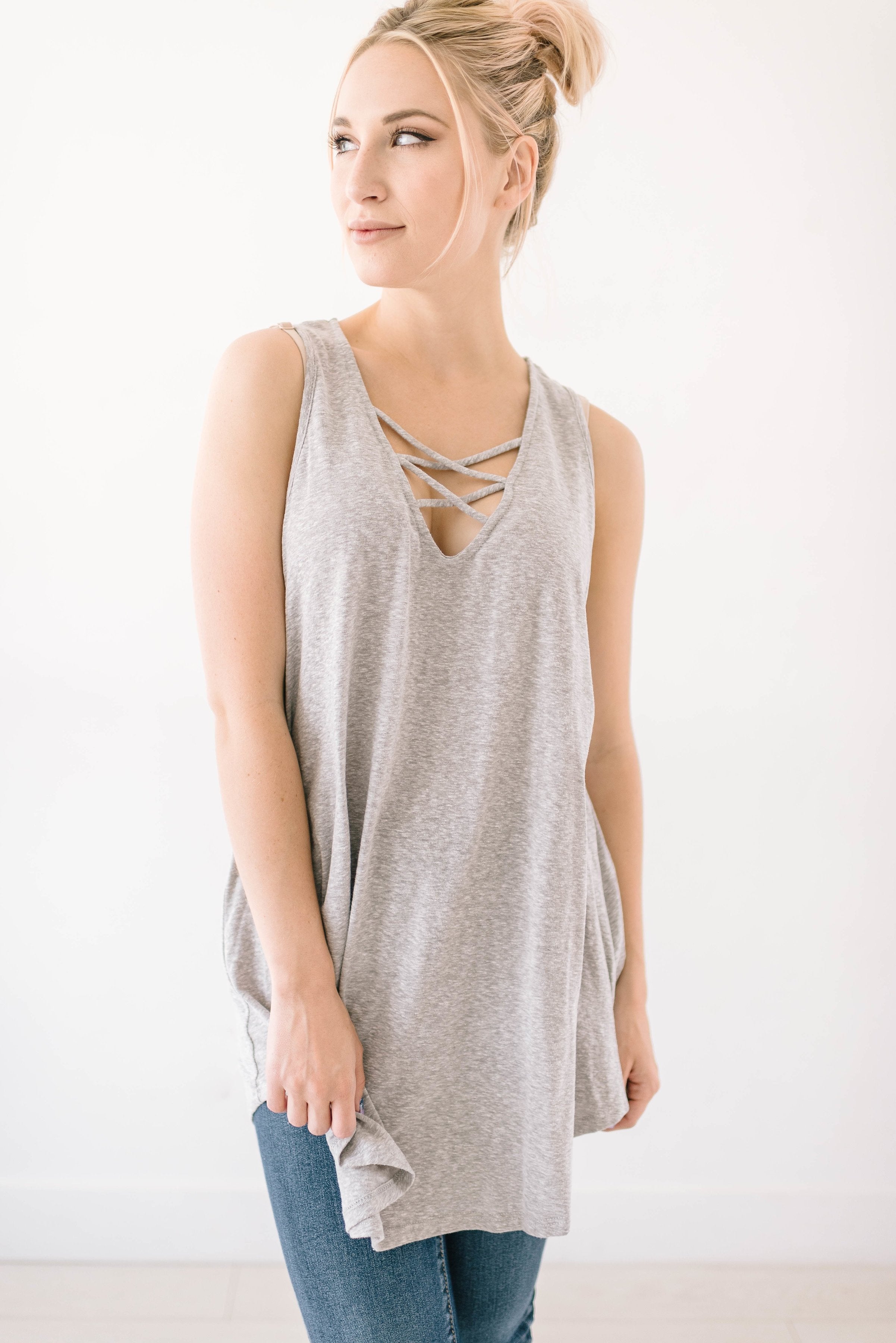 Sun's Out Tank In Gray