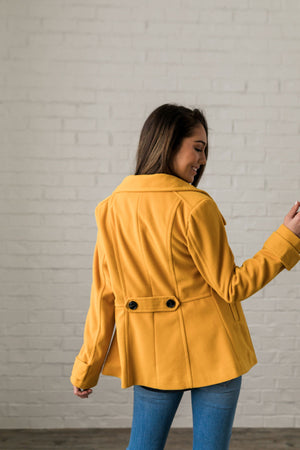 Sunshine Yellow Peacoat - ALL SALES FINAL