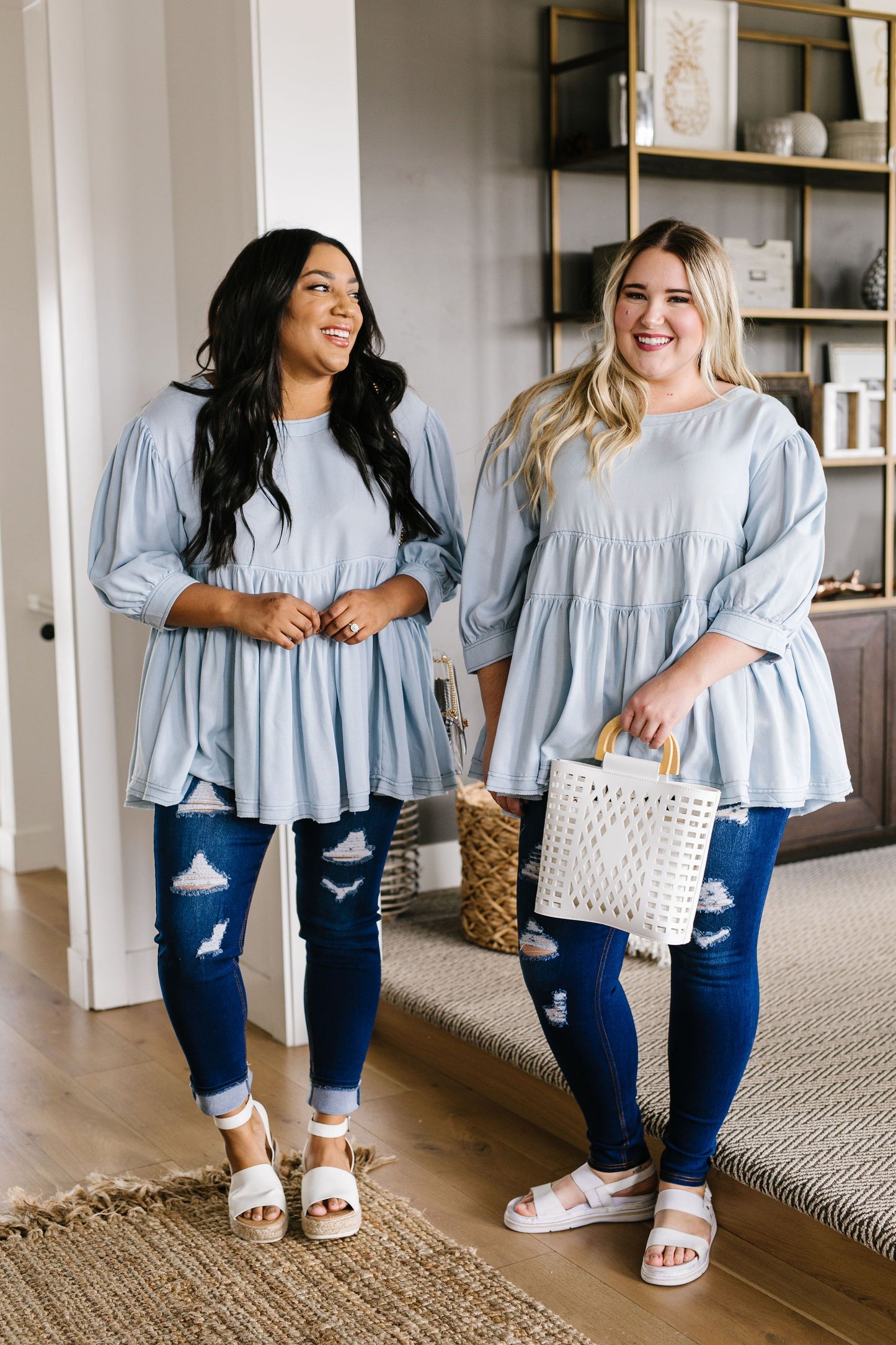 Sweetheart Baby Blue Blouse