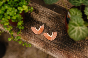 Tasseled V Earrings In Peach