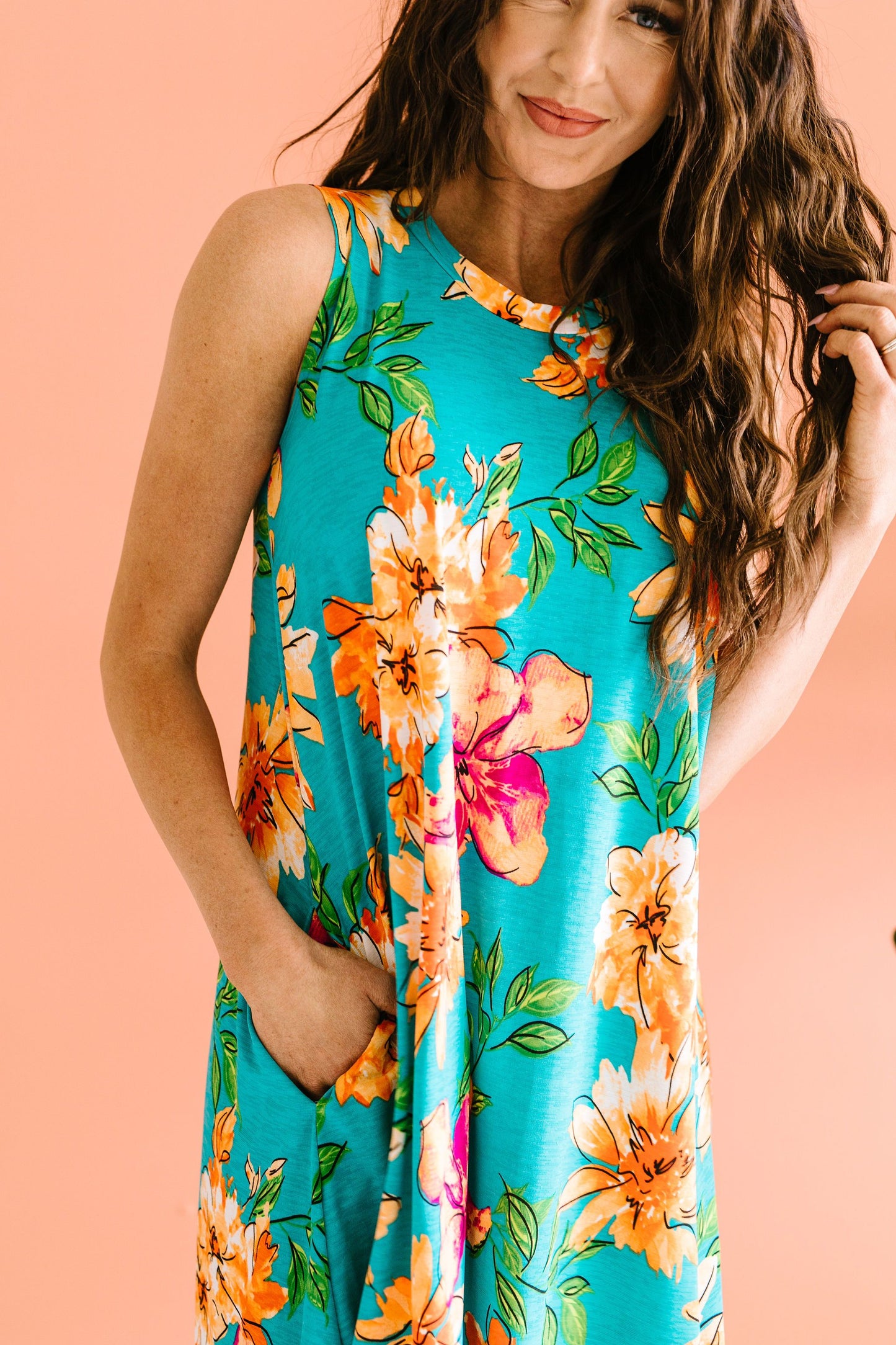 Teal Tropics Dress