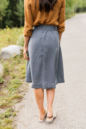 Tenley Tencel Skirt In Slate