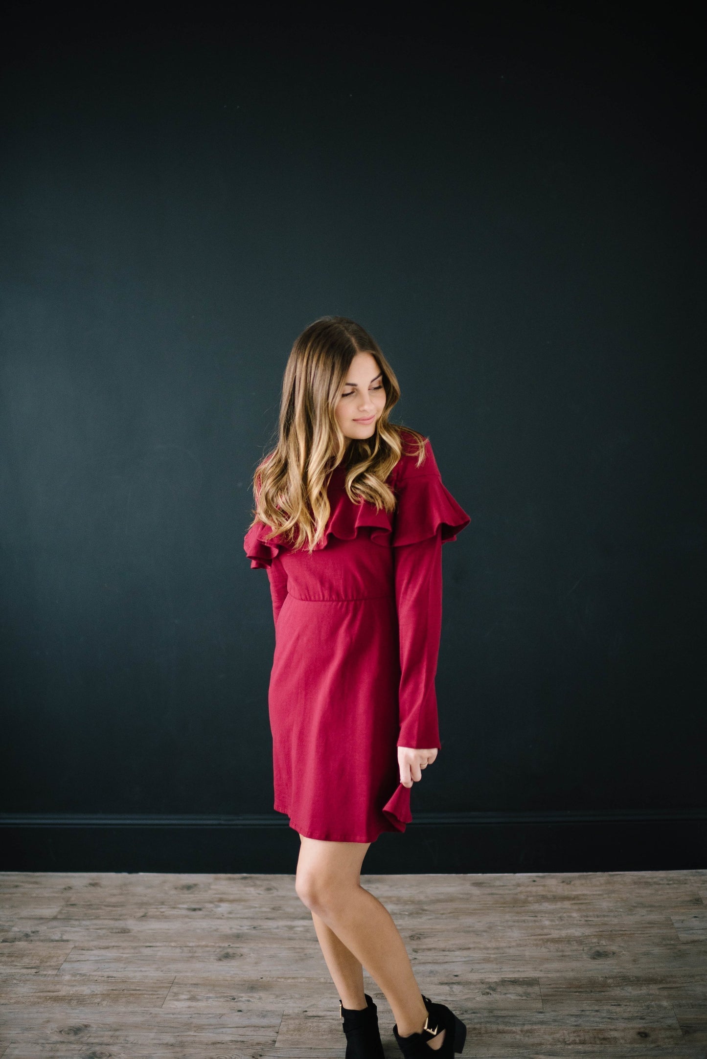 The Liz Knit Dress in Burgundy