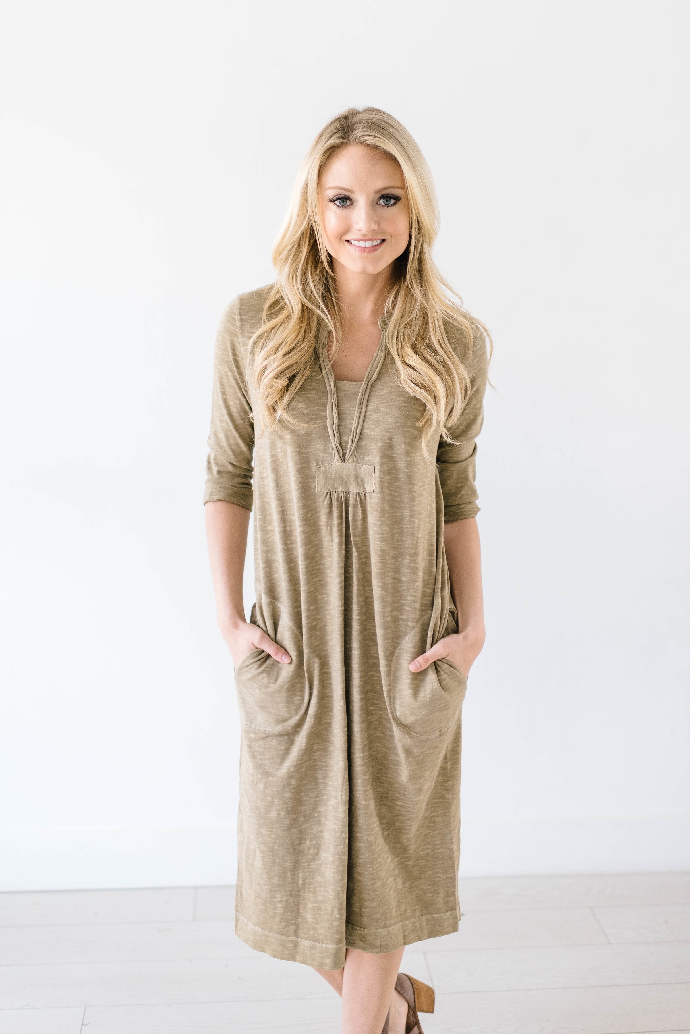 The McCall Dress in  Pale Olive
