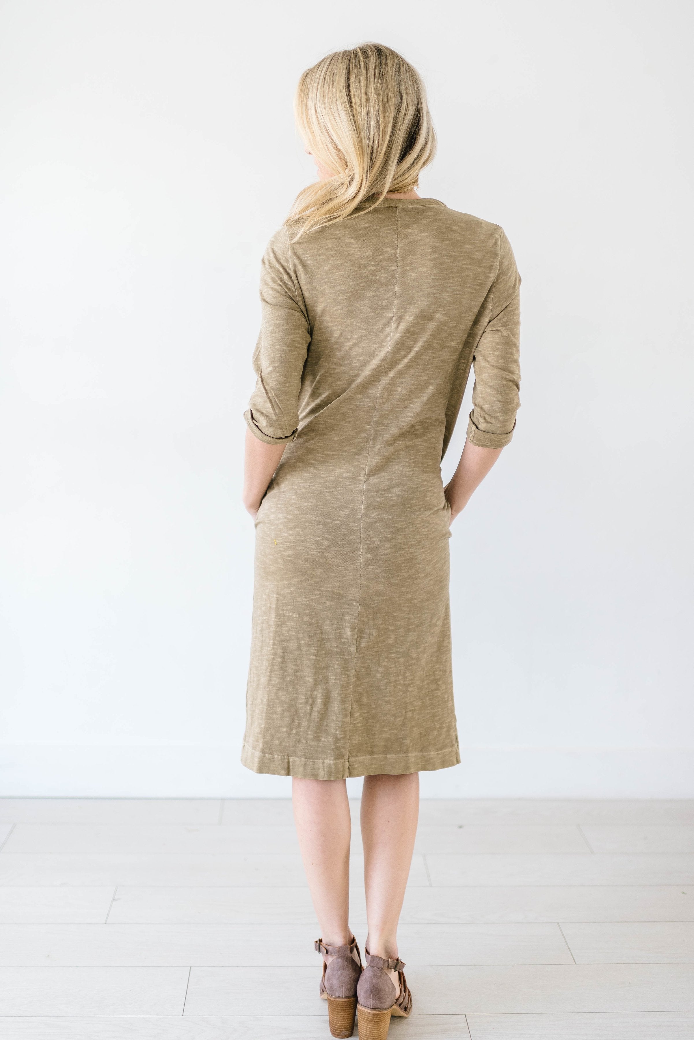 The McCall Dress in  Pale Olive