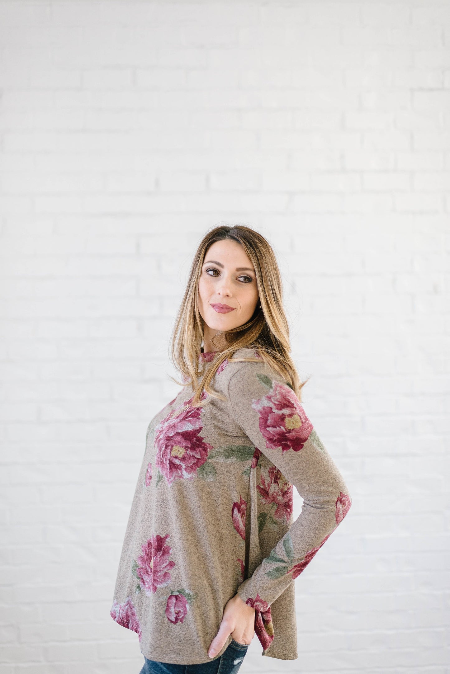 The Peony Knit Top in Olive