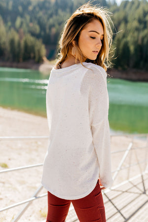 Time To Unwind Tie Front Top In Ivory - ALL SALES FINAL