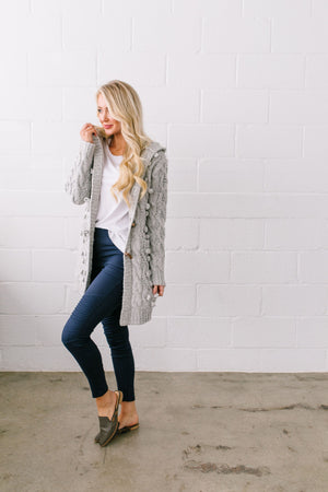 Toggled Cable Knit Cardigan