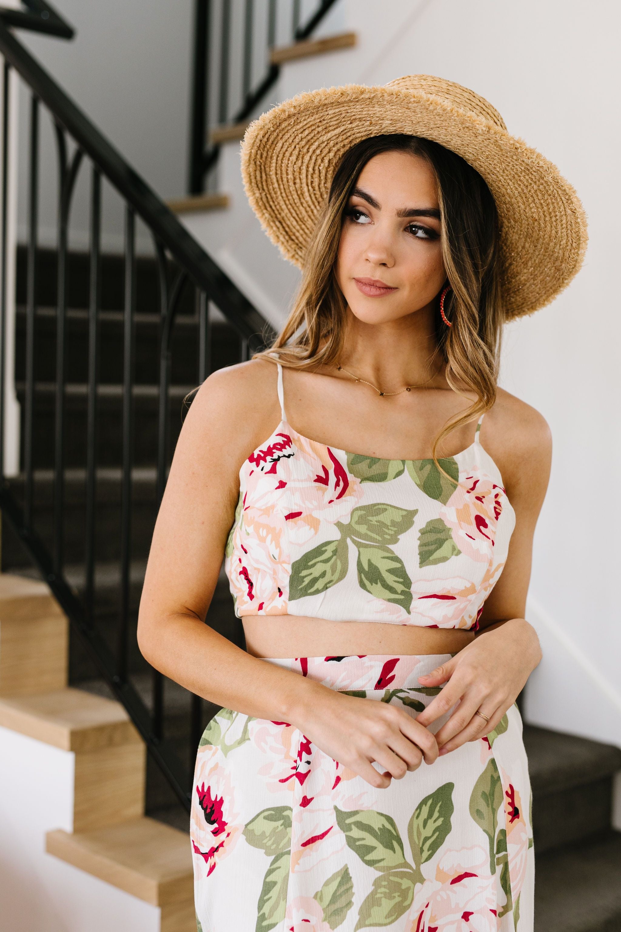 Tropical Fever Crop Top In Ivory