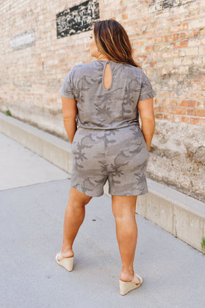 Washed Out Camo Romper