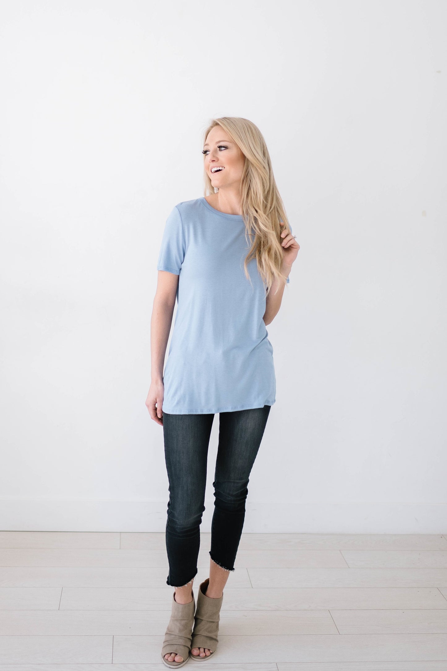 Wild & Free Tee In Denim