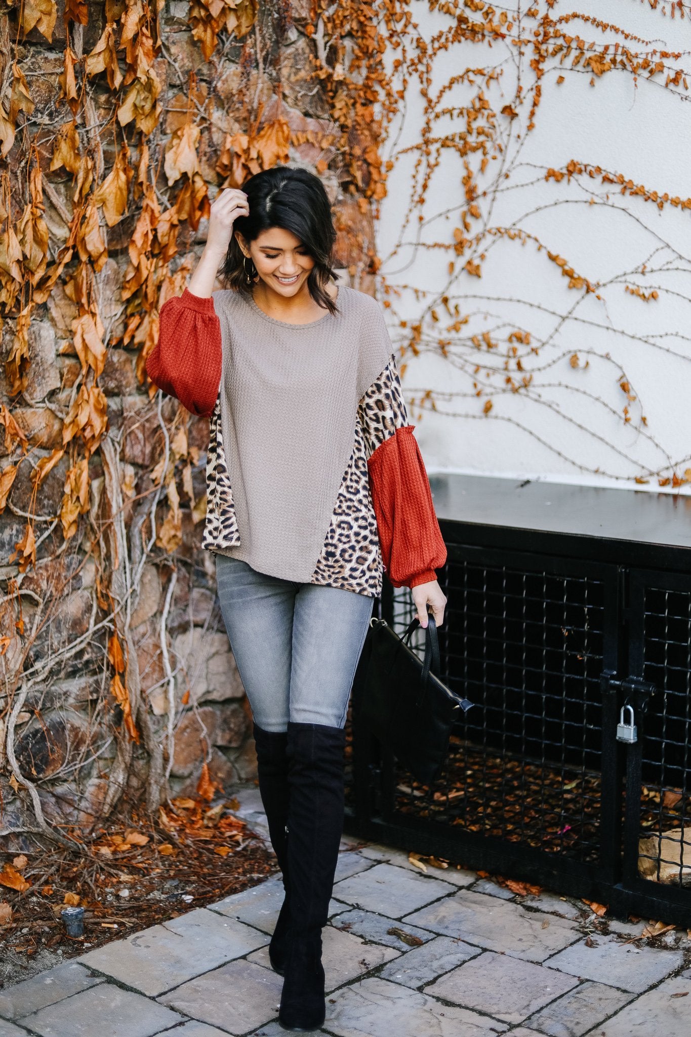 Wild Side Waffle Knit Top