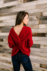 X Marks The Spot Sweater In Cranberry